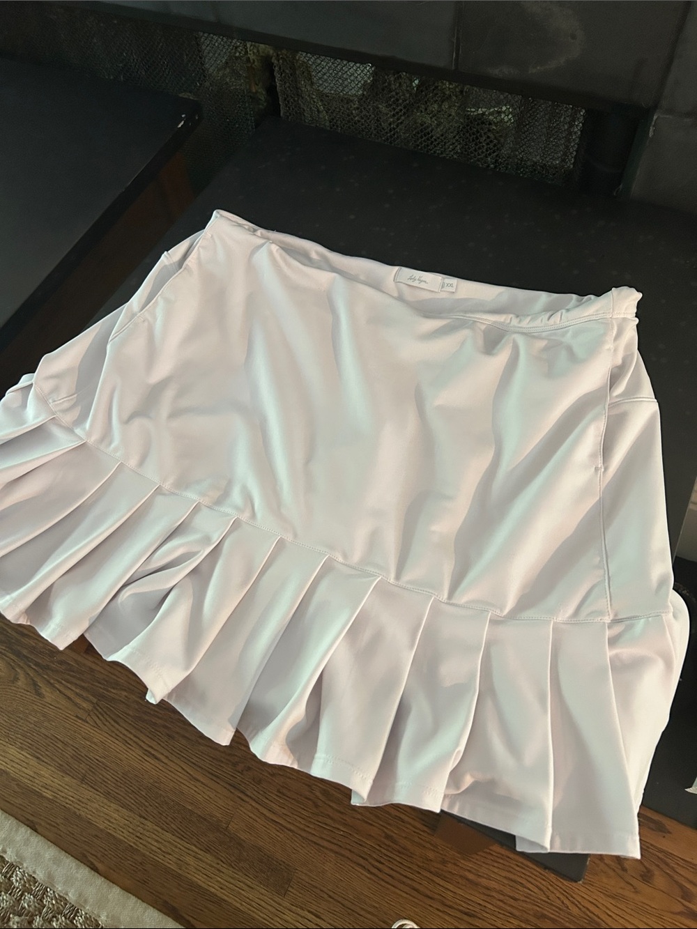 Lady Hagen White Pleated Ruffle Mini Skirt